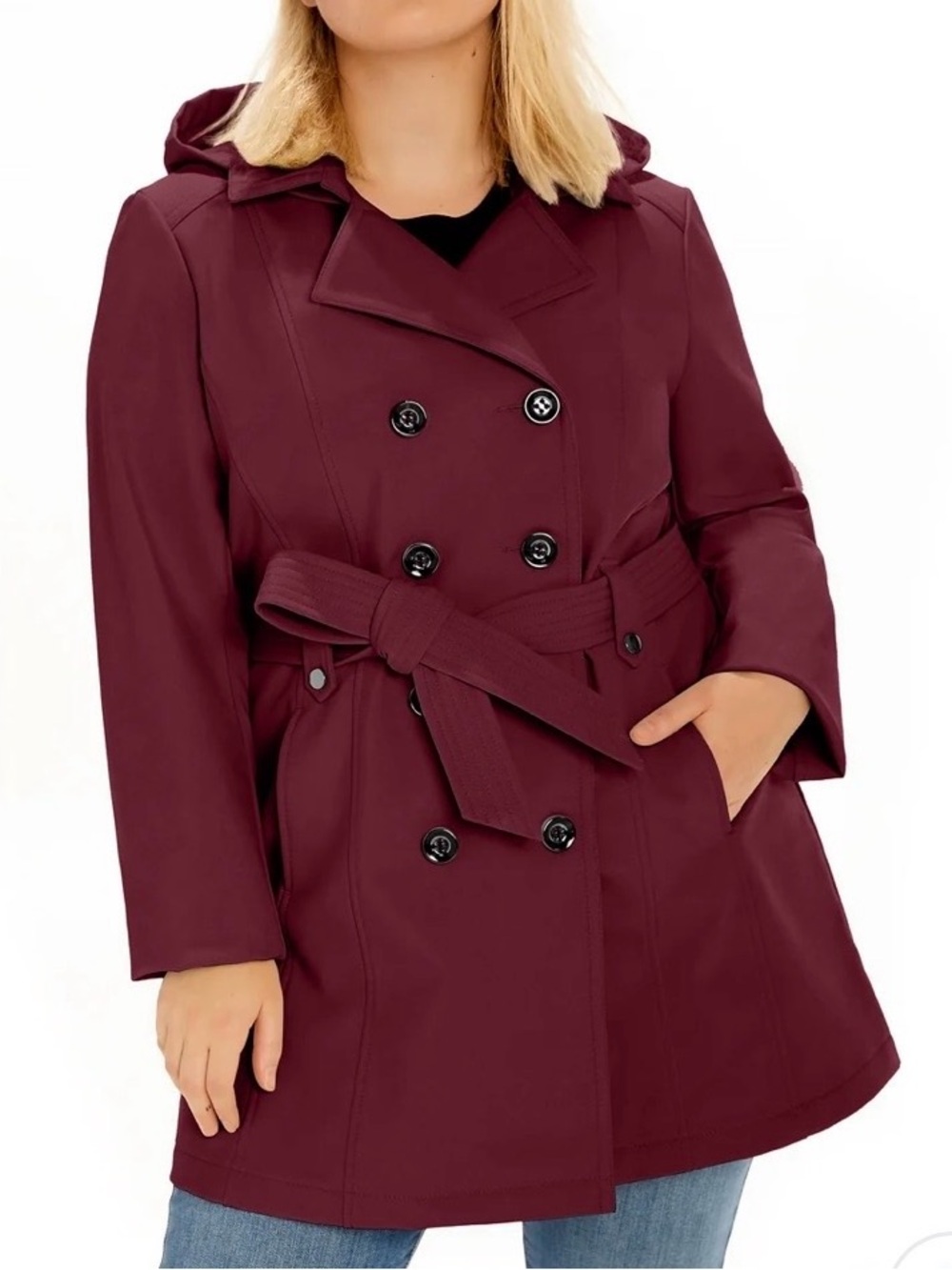 SEBBY COLLECTION SOFTSHELL TRENCH COAT